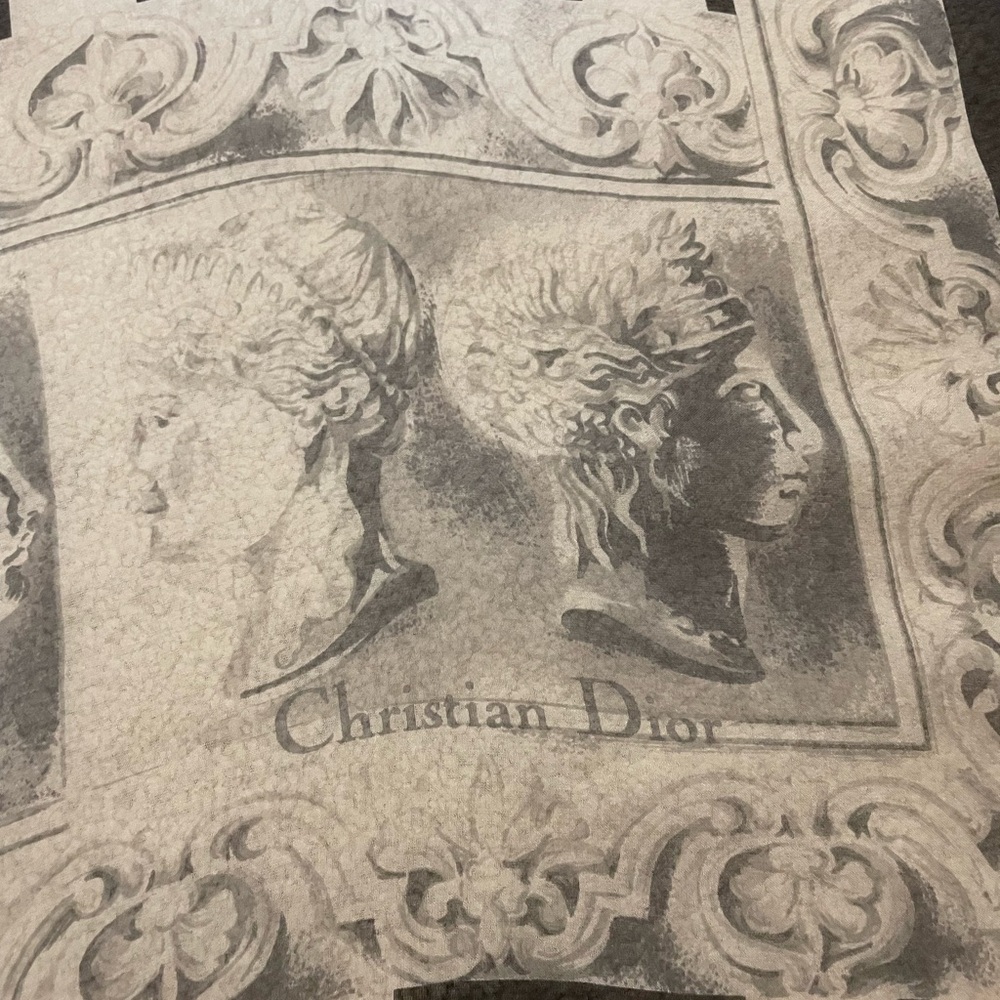 Rare Christian Dior silk chiffon scarf wrap Greek Roman